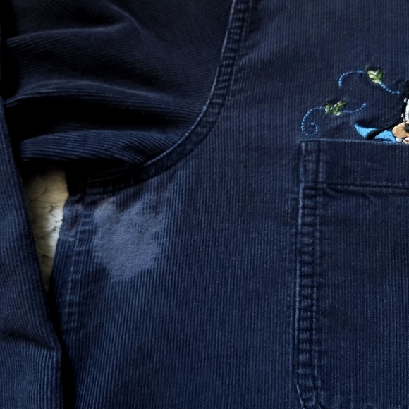 Vintage Disney Mickey Unlimited Embroidered Corduroy Button Down Sz 14W/16W - Picture 7 of 7